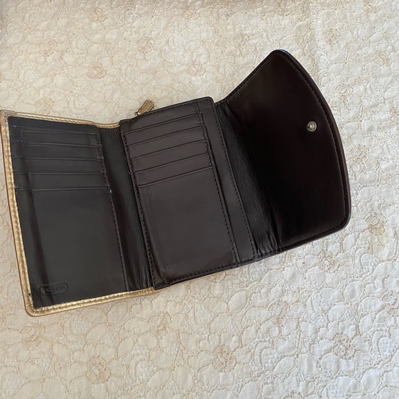 Y2K 3 piece Gold Coach Lot Purse - Wallet- Card Keychain - Picture 8 of 10